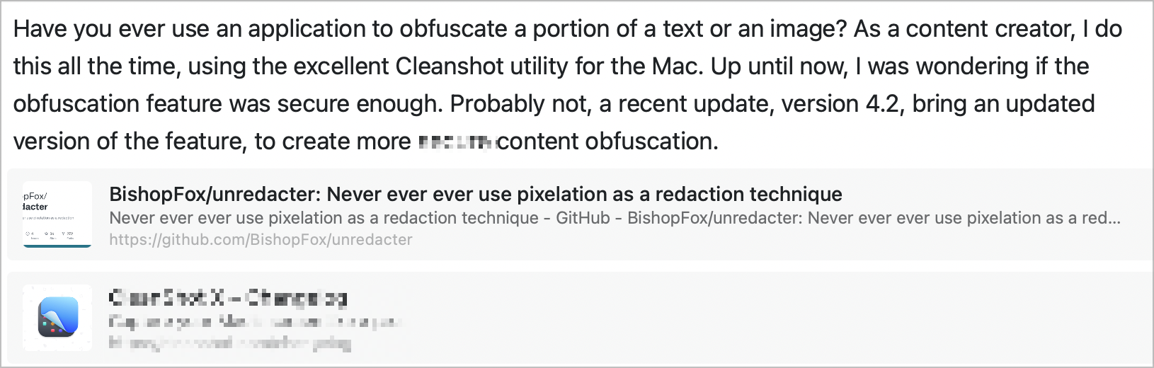 Cleanshot redaction examples