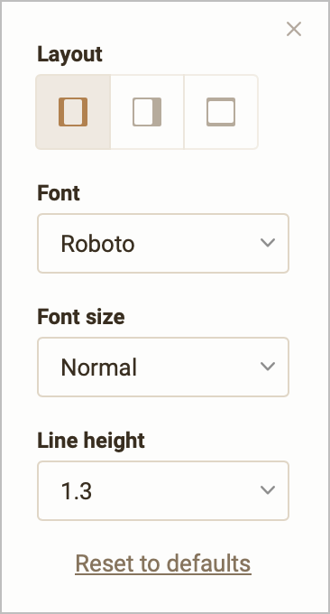 Content layout options