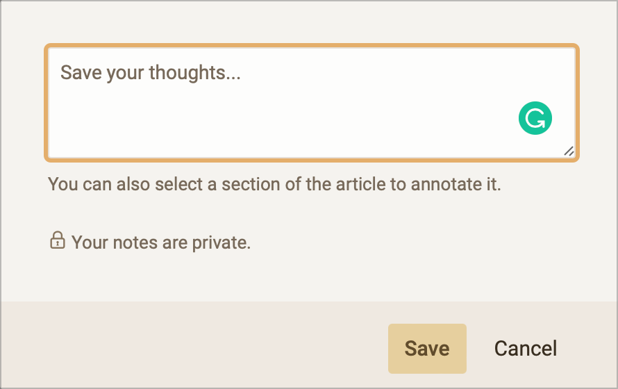 Writing annotation at the article level