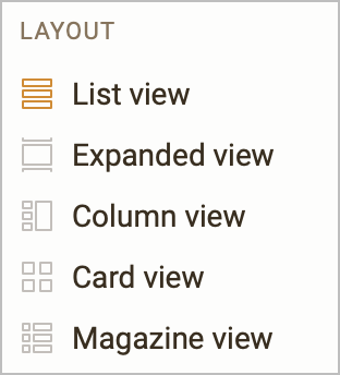 Articles list formatting options