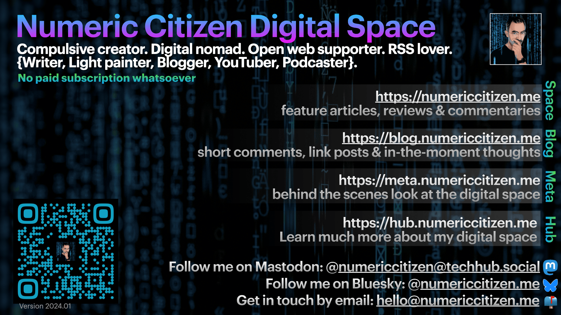Numeric Citizen Digital Space Sheet