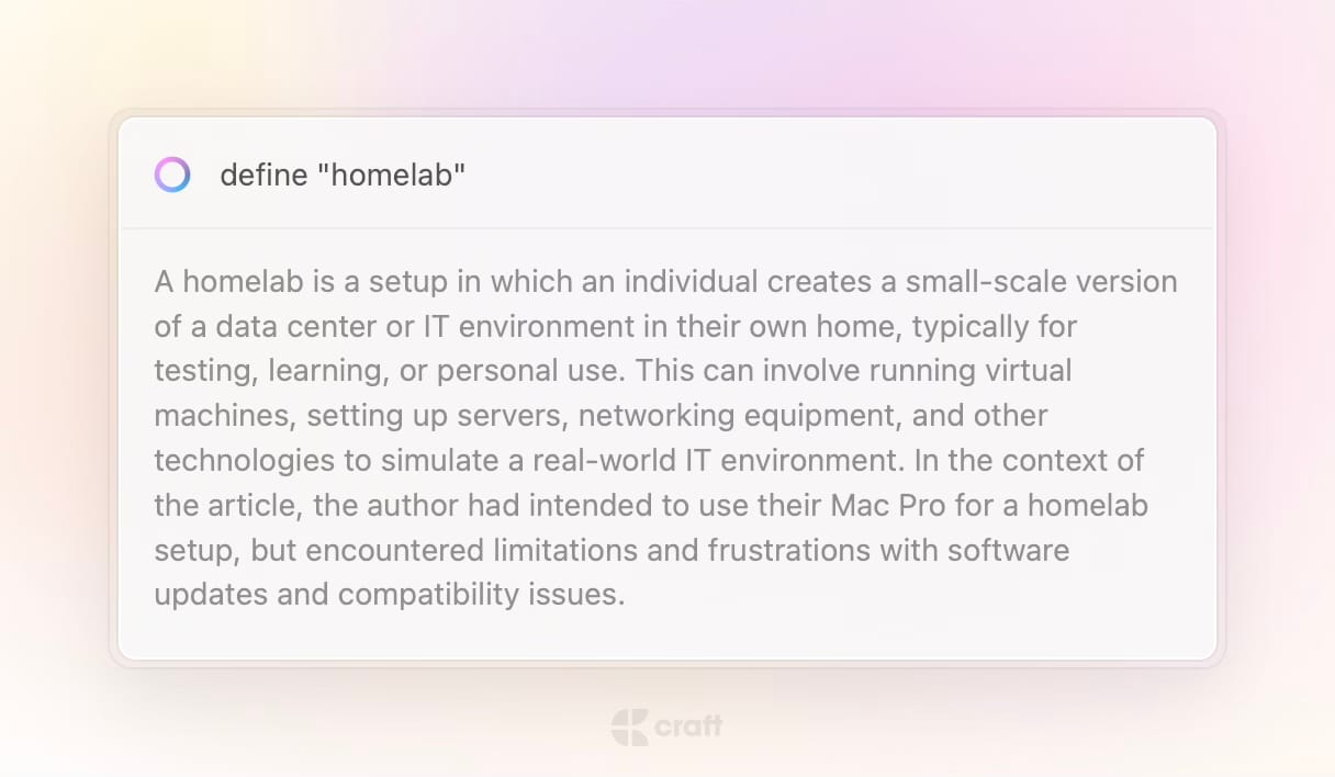 Homelab definition.