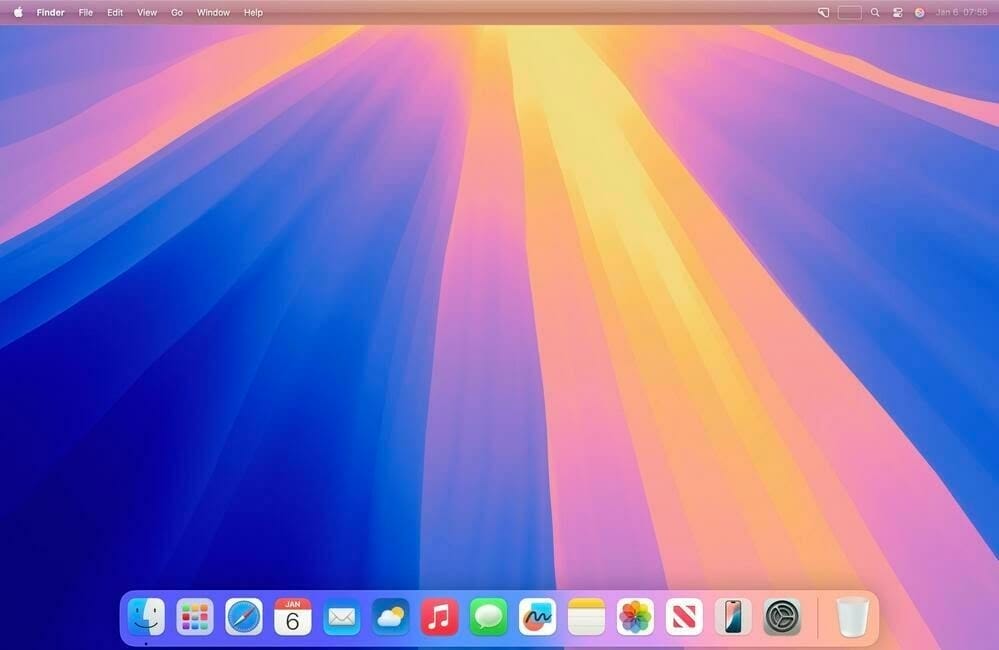 The famous Dock, on Apple’s macOS.