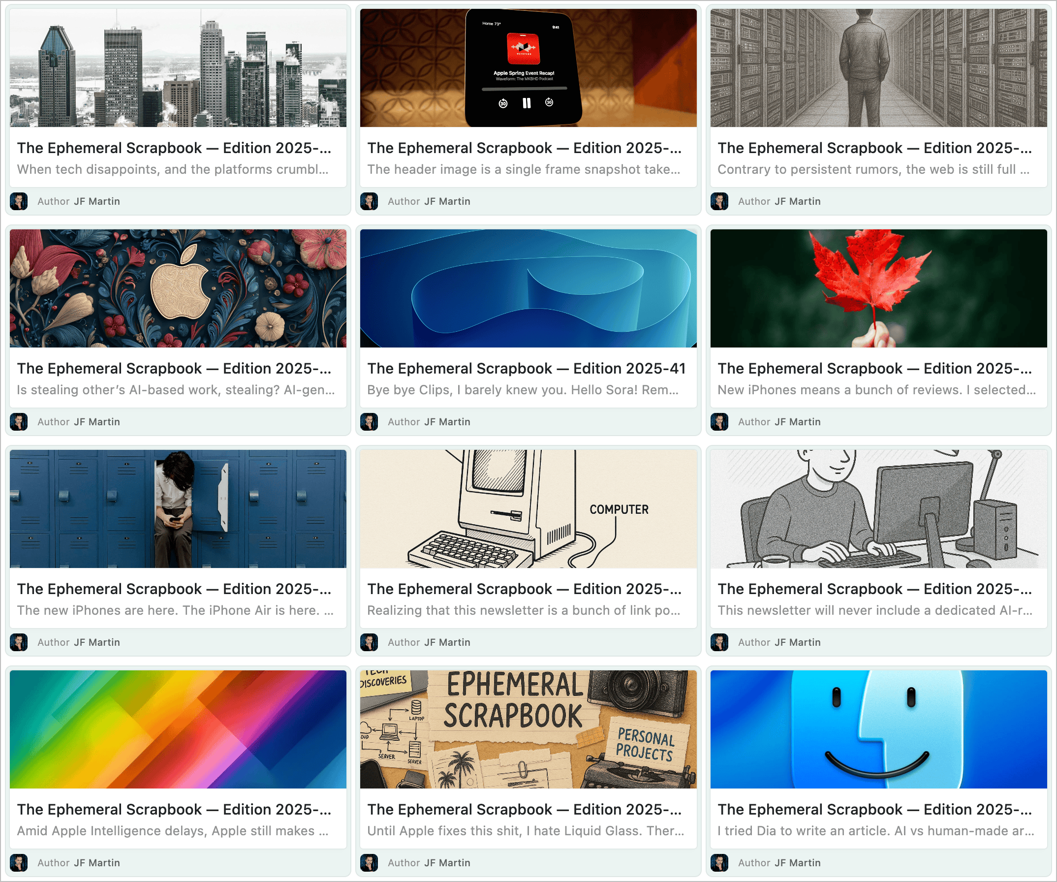 The Ephemeral Scrapbook Newsletter issues