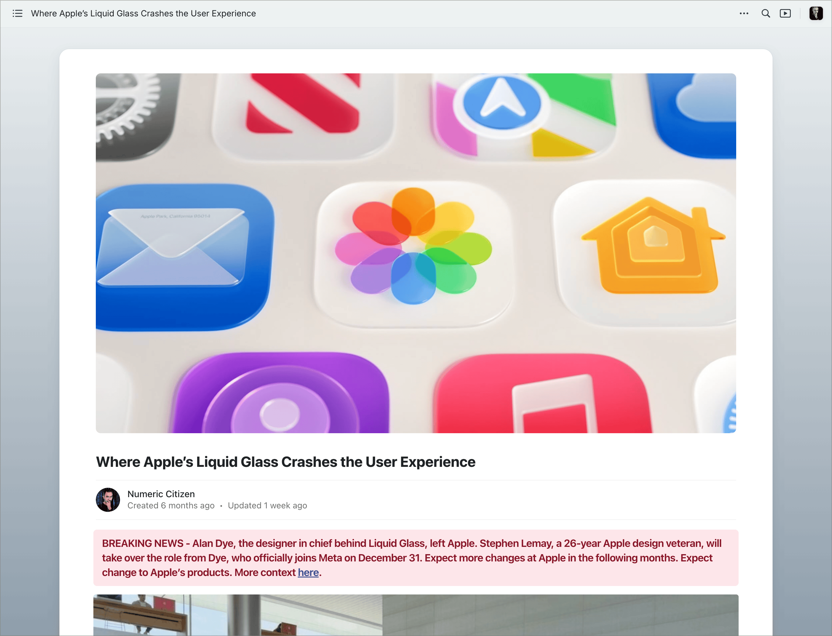 Where Apple’s Liquid Glass Crashes the User Experience mini website