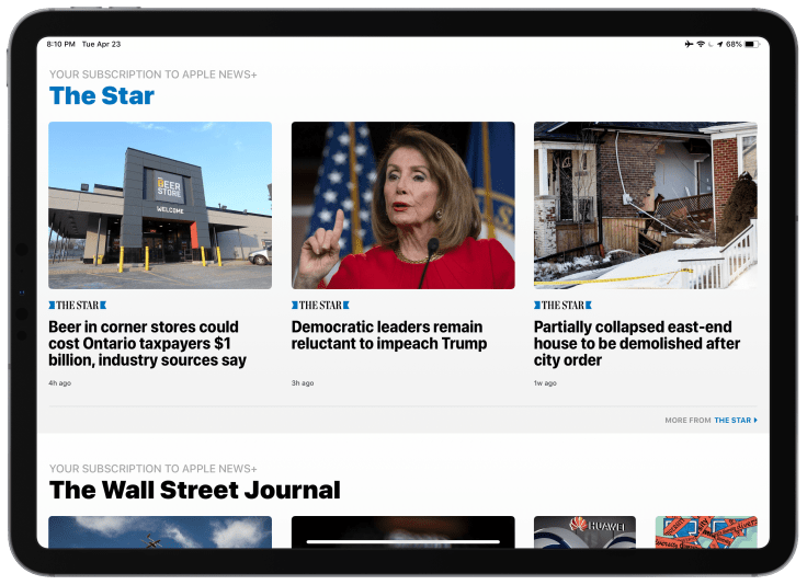 Browsing News Subscriptions Content