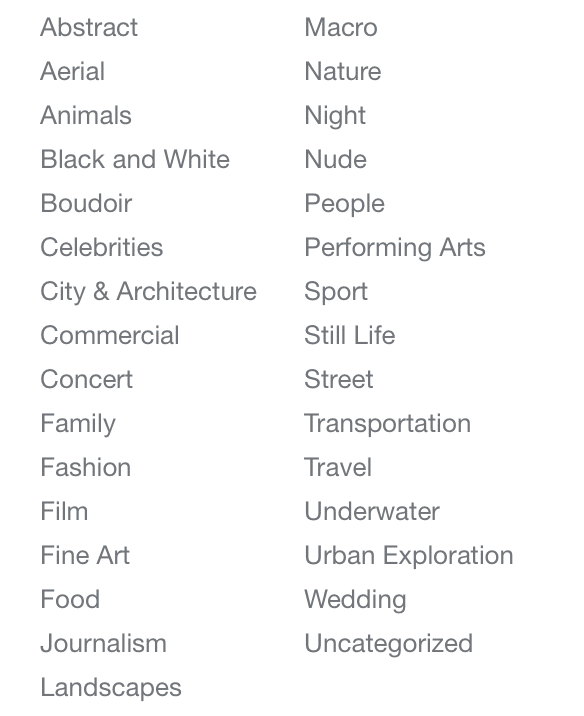 You can select any of these categories while posting a photo online