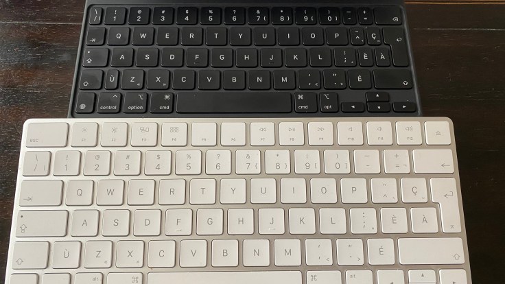 Comparison of keyboards size