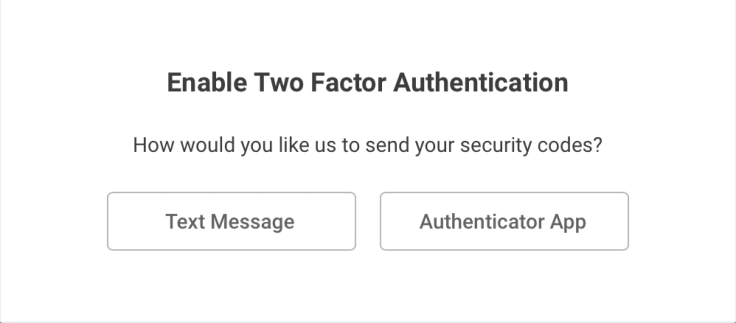 Enabling two factor authentication example