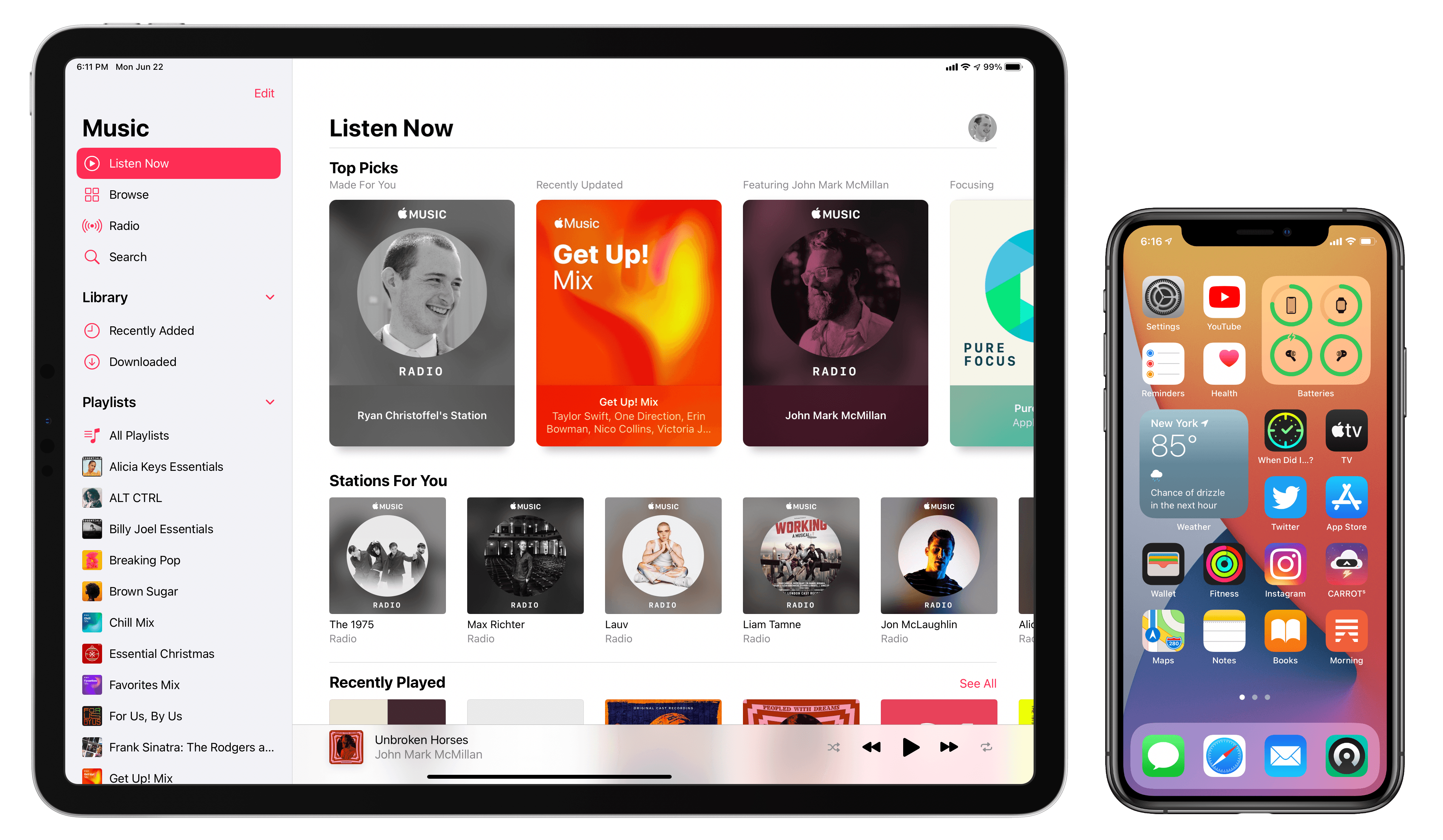 Updated Music App and widgets