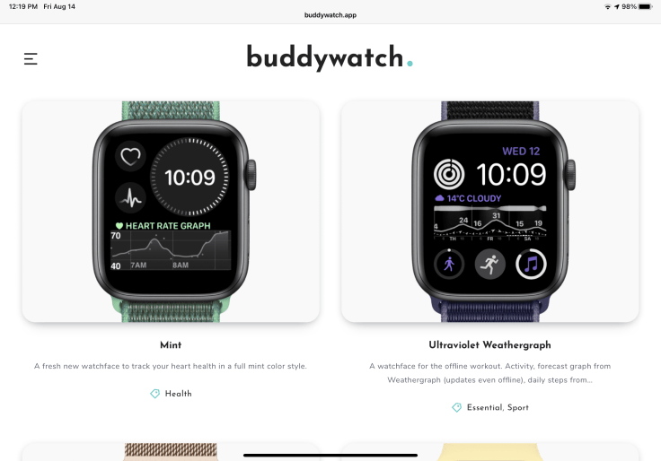 Buddywatch watch face sharing site