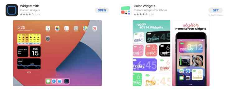 Widgets creation and customization apps