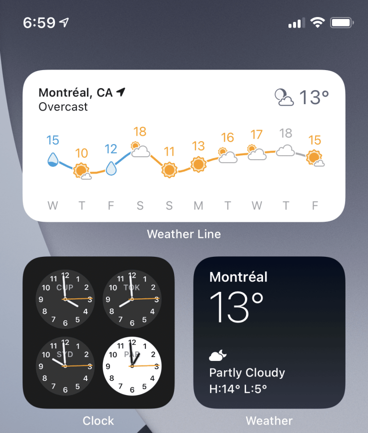 WeatherLine widget