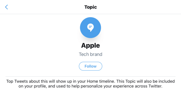 Twitter topic about Apple