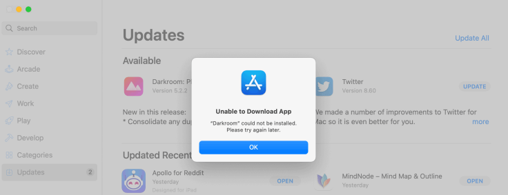 Application update fails to install too often