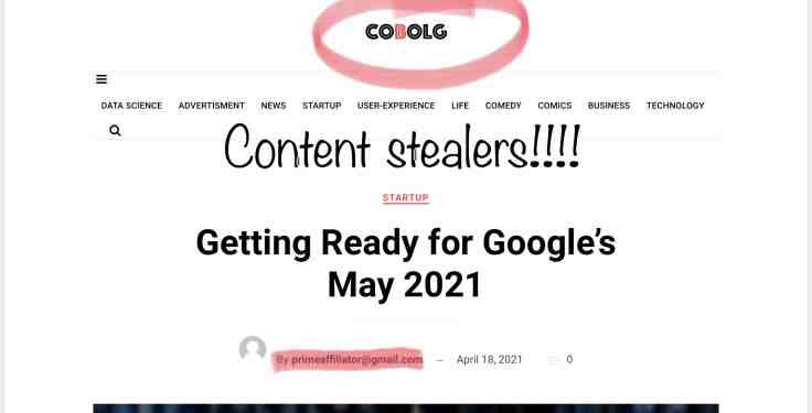 COBOLG website who with my stolen content