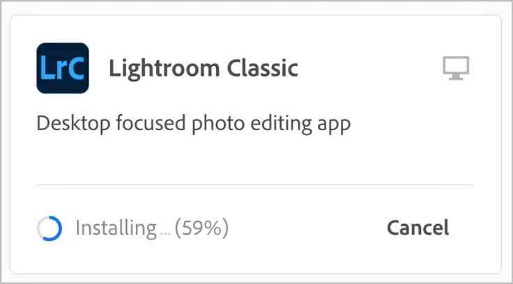 Installation of Lightroom Clarris Progress bar.