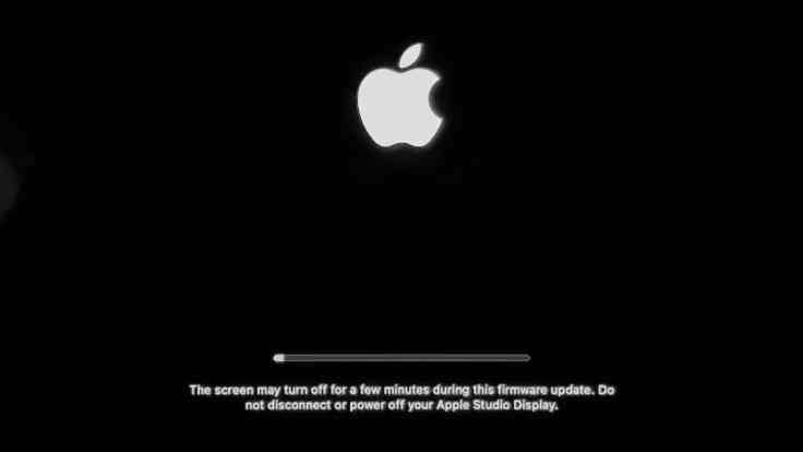 Apple Studio Display firmware upgrade in progress