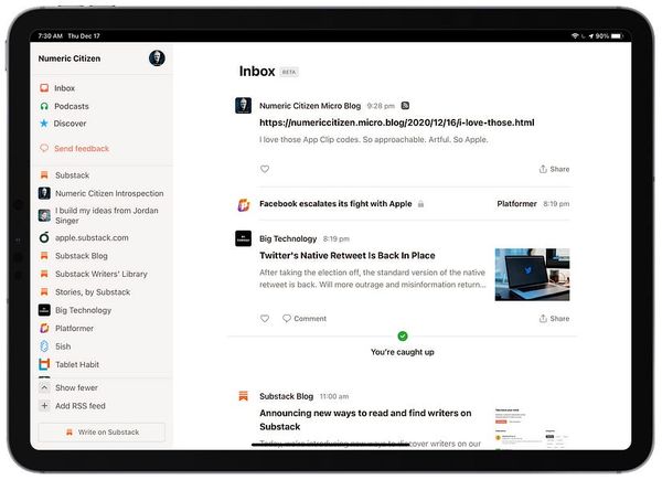 A Few Thoughts on the new Substack Reader (still in beta)