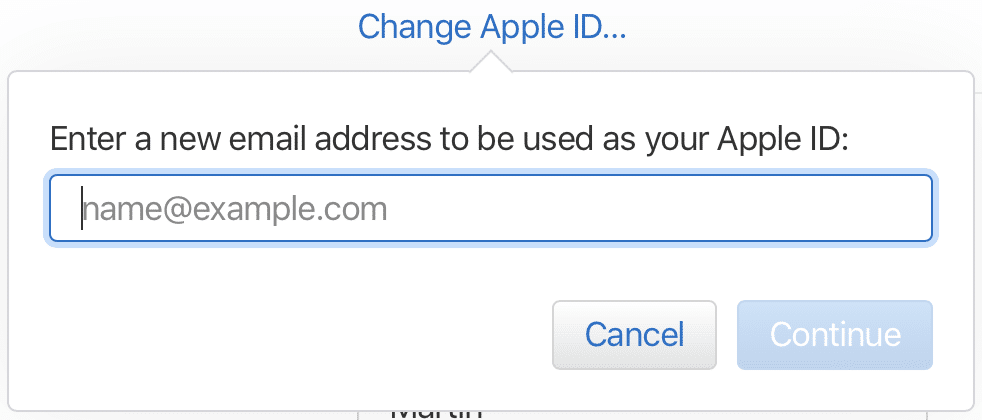 Changing your Apple ID Email Address